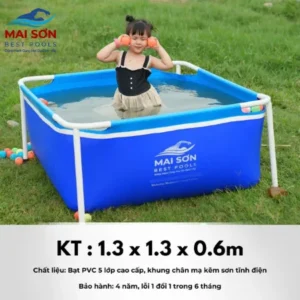 Bể Bơi Lắp Ghép Gia Đình KT 1.3x1.3x0.6m 5 Bể Bơi Lắp Ghép Gia Đình KT 1.3x1.3x0.6m