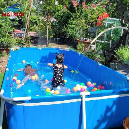 Bể Bơi Mini Lắp Ghép Tại Nhà KT dài 3.1x2.2x0.8 Bể Bơi Mini Lắp Ghép Tại Nhà KT dài 3.1x2.2x0.8