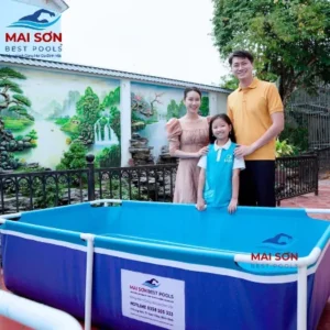 bể bơi lắp ghép gia đình kt 2.2x1.3x0.6m