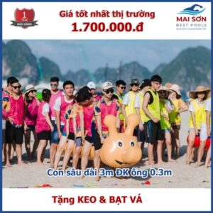 Đồ chơi bơm hơi - Con sâu dài 3m Đường Kính ống 0.3m