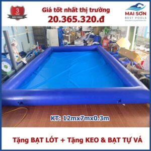 Bể phao bơi cao cấp cỡ lớn KT 12x7x0.3