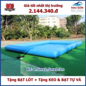 Bể phao bơi cao cấp KT 1.5x2.5x0.3