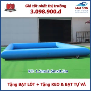 Bể phao bơi cao cấp gia đình KT 1.5x2.5x0.5