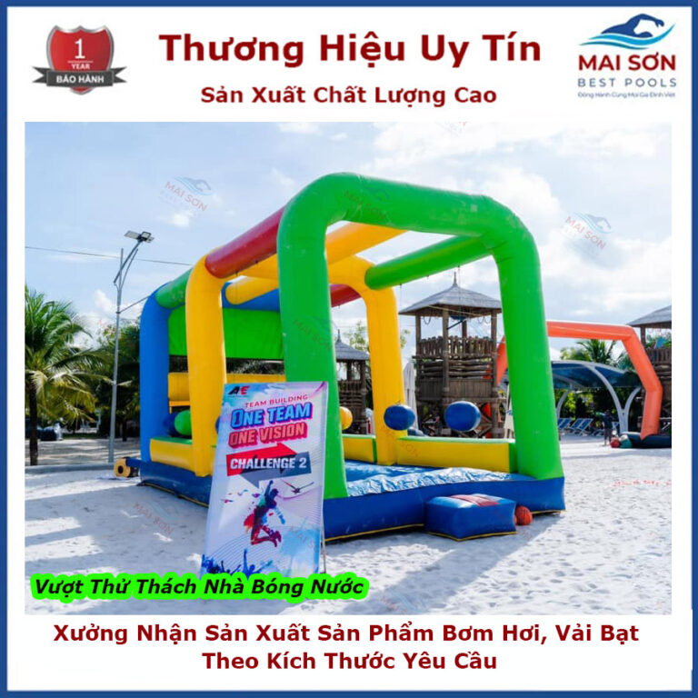Nhà hơi bóng nước KT 6x10, bao gồm 01 máy thổi 2HP