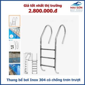 Thang bể bơi Inox 304 có chống trơn trượt