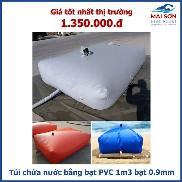 Túi chứa nước di động bằng bạt PVC 1m3 bạt 0.9mm