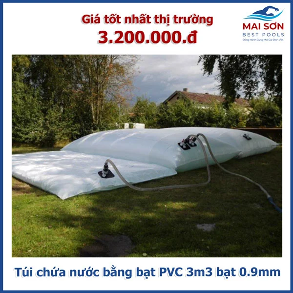 Túi chứa nước di động bằng bạt PVC 3m3 bạt 0.9mm