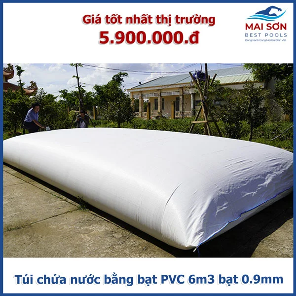 Túi chứa nước di động bằng bạt PVC 6m3 bạt 0.9mm