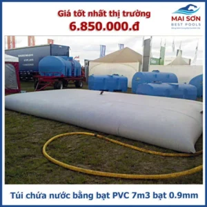 Túi chứa nước di động bằng bạt PVC 7m3 bạt 0.9mm