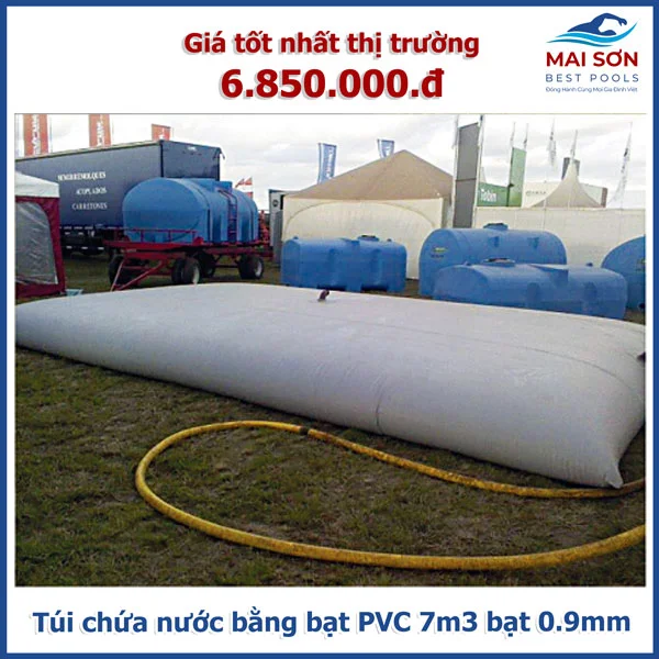 Túi chứa nước di động bằng bạt PVC 7m3 bạt 0.9mm