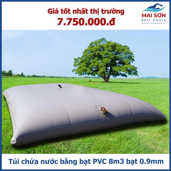 Túi chứa nước di động bằng bạt PVC 8m3 bạt 0.9mm