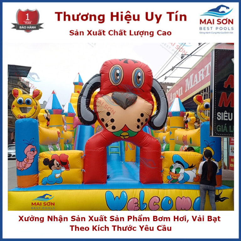 Nhà Hơi Trẻ Em với hình ảnh Chó đỏ Mickey