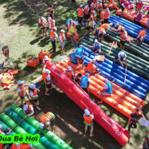 Bè Phao Hơi + Tháp Chứa Vàng Team Buiding Mai Sơn, Đồ Chơi Bơm Hơi Sự Kiện