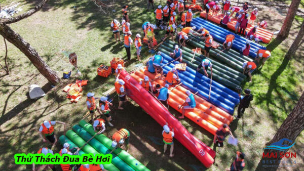 Bè Phao Hơi + Tháp Chứa Vàng Team Buiding Mai Sơn, Đồ Chơi Bơm Hơi Sự Kiện