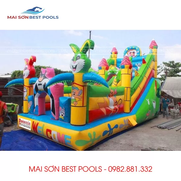 Báo Giá Nhà hơi Khổng lồ - Nhà hơi Lâu đài trẻ em 1 Nhà Phao Liên Hoàn Trẻ Em Mai Sơn