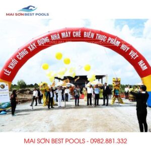 Cổng hơi sự kiện khai trương bơm hơi chất lượng cao.