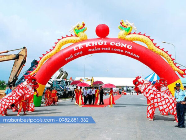 Mẫu Cổng hơi Rồng trong Lễ Khởi Công - Khánh thành.