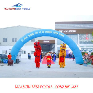 Mẫu Cổng hơi sự kiện - Mầu xanh phổ biến.