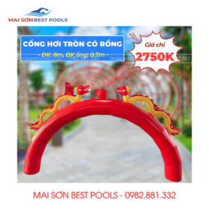 Giá Cổng hơi tròn khai trương có Rồng Rộng 8m