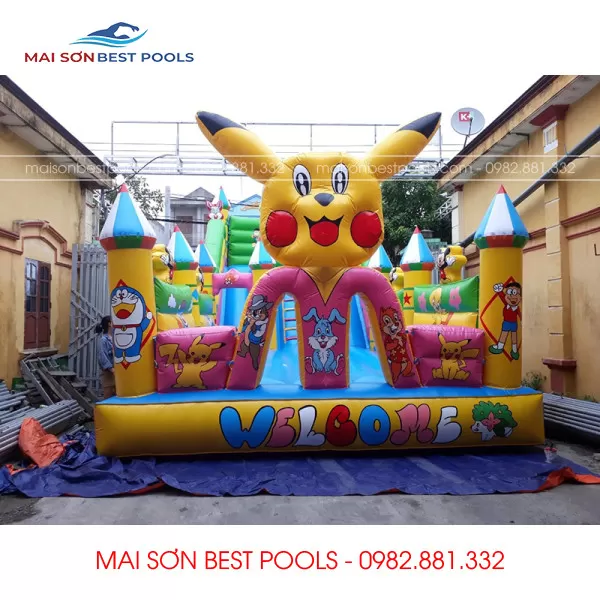 Mẫu Nhà hơi lâu đài Chú Mèo Mai Sơn Best Pools