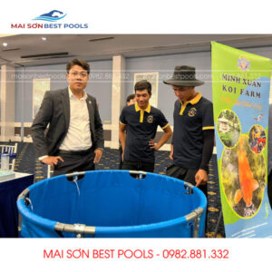 Bể Cá Koi Tròn đẹp cho Minh Xuân Koi Farm