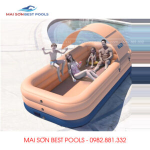 Mẫu Bể bơi gia đình có mái che tại nhà đẹp, ấn tượng (hồ bơi gia đình)