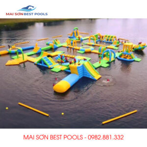 Mẫu Nhà hơi liên hoàn trên nước - Công viên nước bơm hơi