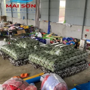 Mô hình xe tăng bơm hơi dùng cho trò chơi sự kiện