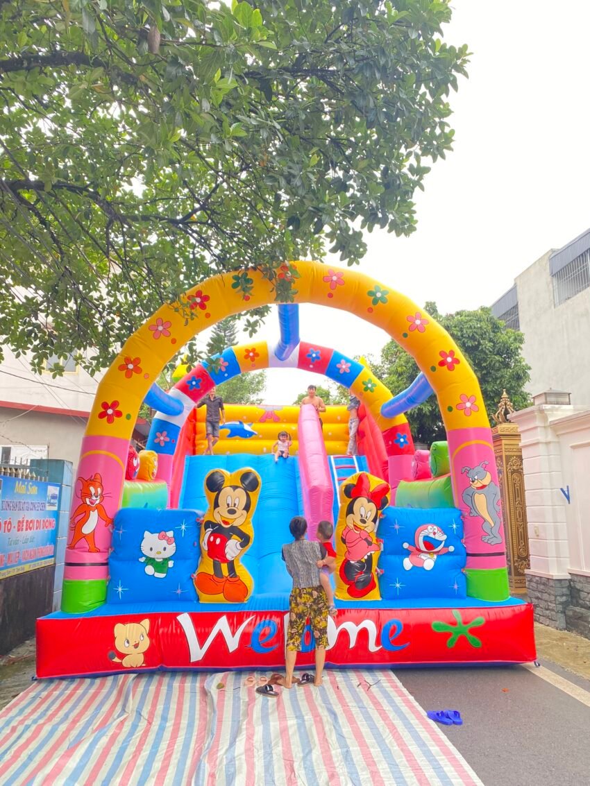 Nhà hơi Micky - Nhà hơi cầu trượt trẻ em thiết kế và vẽ theo yêu cầu