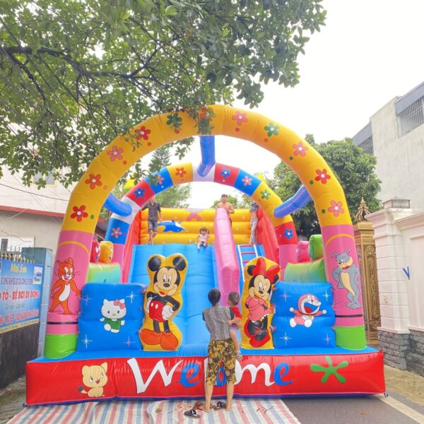 Nhà hơi Micky - Nhà hơi cầu trượt trẻ em thiết kế và vẽ theo yêu cầu