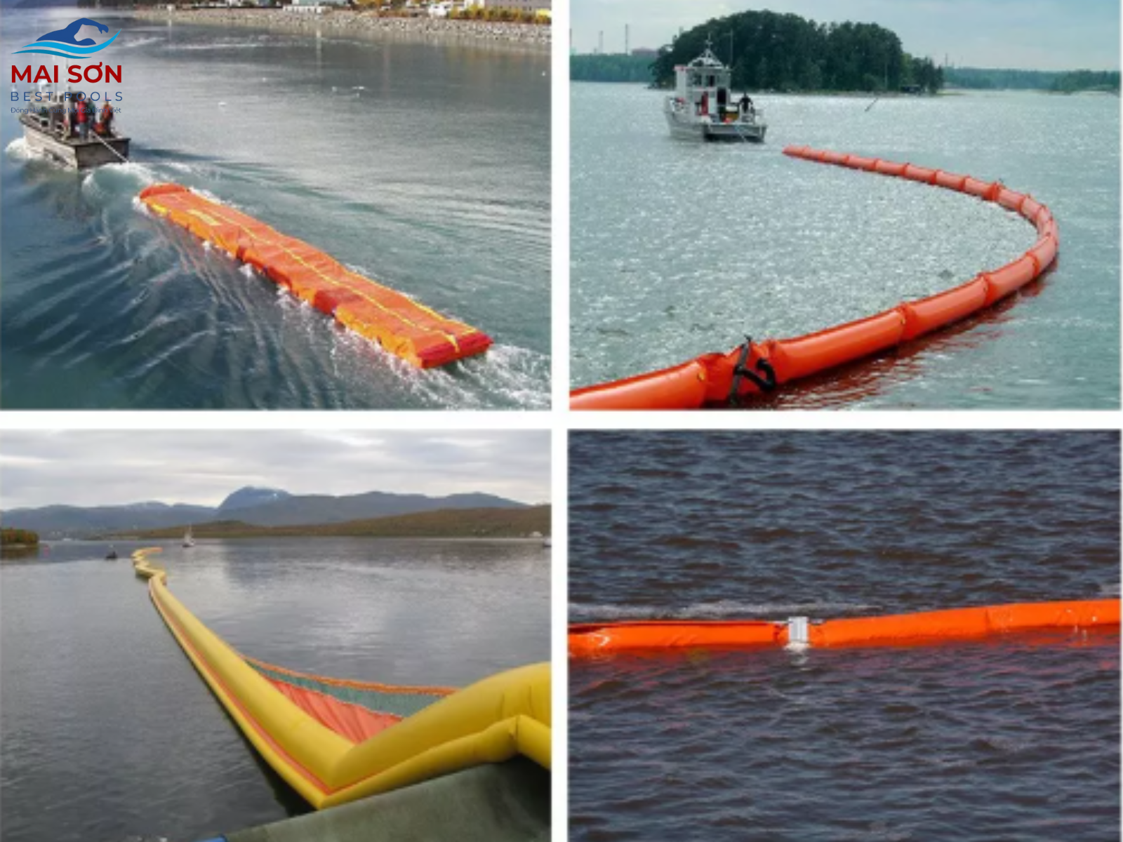 Ứng dụng phao chắn dầu PVC tròn thực tế