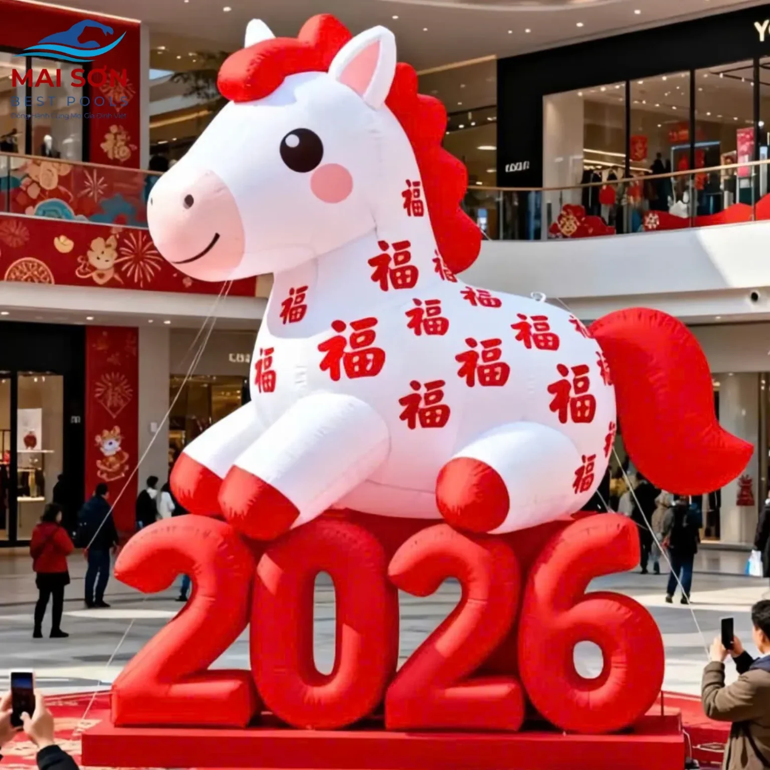 Mascot Bơm Hơi Tết Bính Ngọ 2026