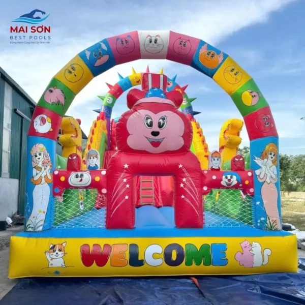 Nhà Hơi Vòm Gấu Đỏ Mai Sơn, Lâu Đài Bơm Hơi, Nhà Hơi, Nhà Phao – nhắn sản xuất theo yêu cầu