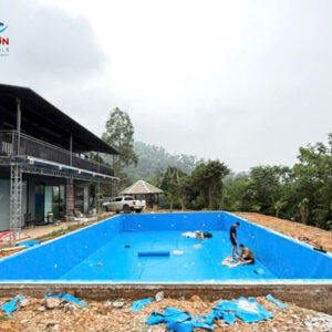 Bể bơi âm lót bạt PVC