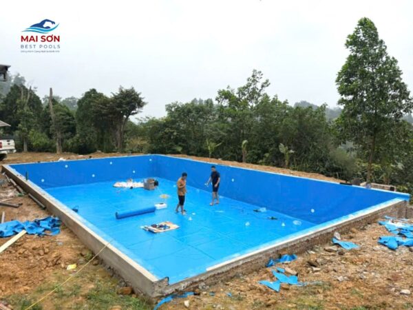 Bể bơi âm lót bạt PVC