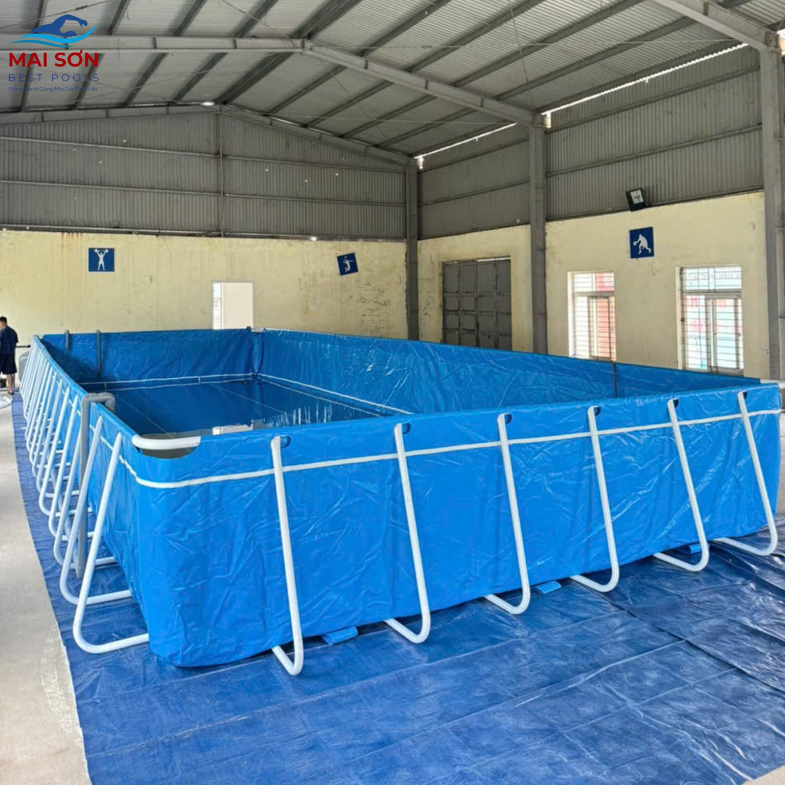 Bể bơi kinh doanh lắp ghép di động – Bể bơi lắp ghép cỡ lớn 3 Bể bơi kinh doanh bằng bạt PVC