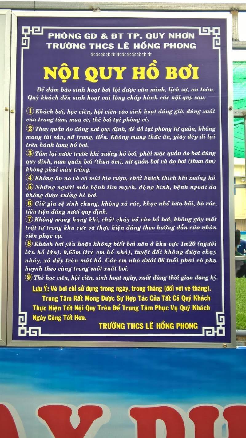 nội quy an toàn khi sử dụng bể bơi lắp ghép trường học