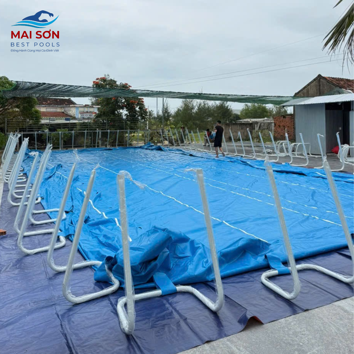 lắp đặt bể bới lắp ghép di động cỡ lớn