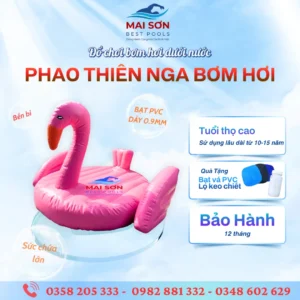 Phao thiên nga bơm hơi màu hồng