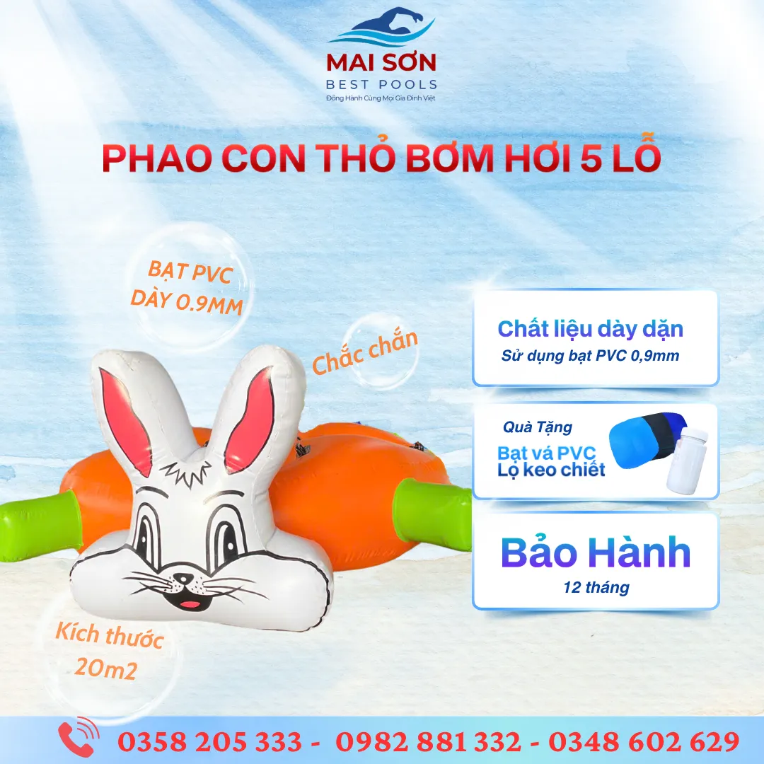 Top Các Loại Đồ Chơi Bơm Hơi Dưới Nước Và Teambuilding Hot Nhất Mùa Hè 20 Đồ chơi bơm hơi - Phao con thỏ bơm hơi