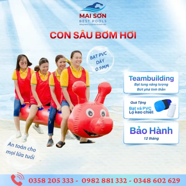 Đồ chơi bơm hơi team building - Con sâu bơm hơi