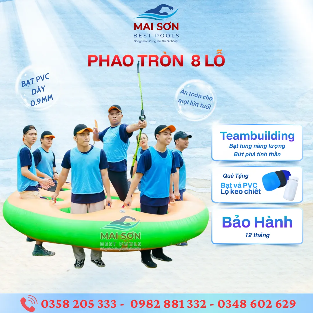 Top Các Loại Đồ Chơi Bơm Hơi Dưới Nước Và Teambuilding Hot Nhất Mùa Hè 3 Đồ chơi bơm hơi teambuilding - Phao hơi 8 lỗ