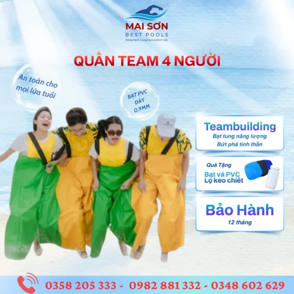 Đồ chơi teambuilding - Quần team building 4 người bằng bạt PVC