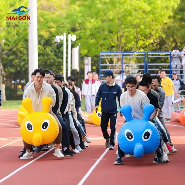 Đồ chơi bơm hơi team building - Con sâu bơm hơi