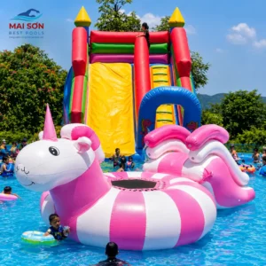 Cầu trượt kỳ lân bơm hơi - Đồ chơi bơm hơi dưới nước 6 Đồ chơi bơm hơi dưới nước - Cầu trượt kỳ lân bơm hơi