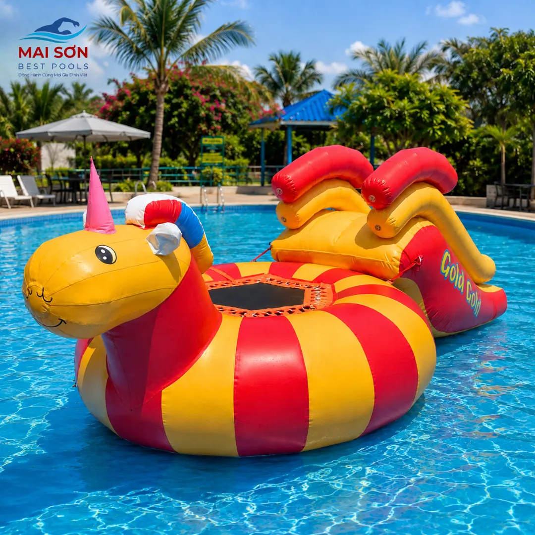 Cầu trượt kỳ lân bơm hơi - Đồ chơi bơm hơi dưới nước 4 Đồ chơi bơm hơi dưới nước - Cầu trượt kỳ lân bơm hơi