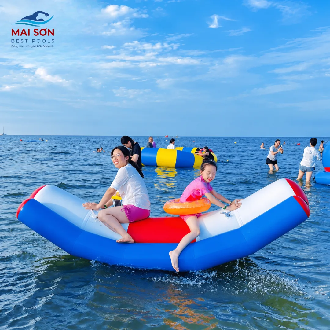 Bập bênh bơm hơi - Đồ chơi bơm hơi dưới nước 5 Đồ chơi bơm hơi dưới nước - Bập bênh bơm hơi