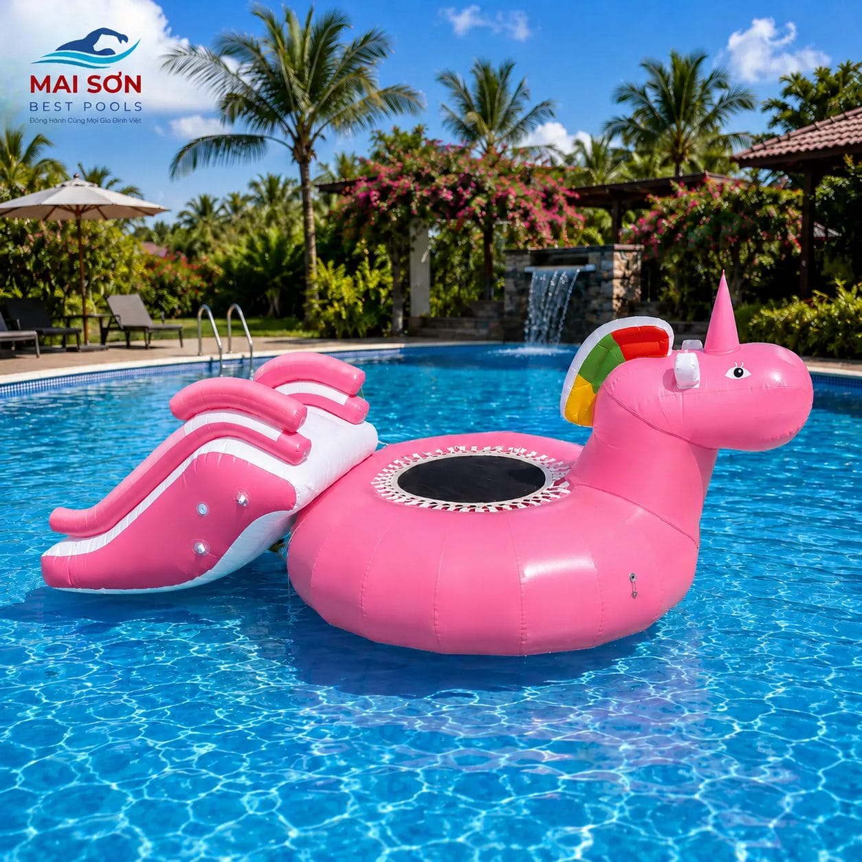 Cầu trượt kỳ lân bơm hơi - Đồ chơi bơm hơi dưới nước 5 Đồ chơi bơm hơi dưới nước - Cầu trượt kỳ lân bơm hơi