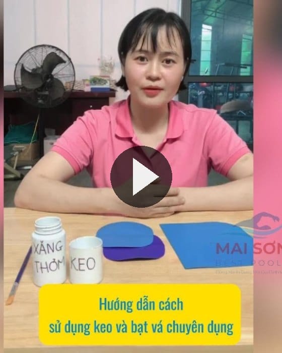 Hướng dẫn vá đồ chơi bơm hơi bị thủng bằng xăng thơm, keo và miếng bạt PVC chuyên dụng