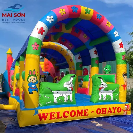 Nhà Hơi Vòm Phủ Dù Che Nắng Cho Khu Vui Chơi 10 Nhà hơi vòm phủ dù che nắng cho khu vui chơi